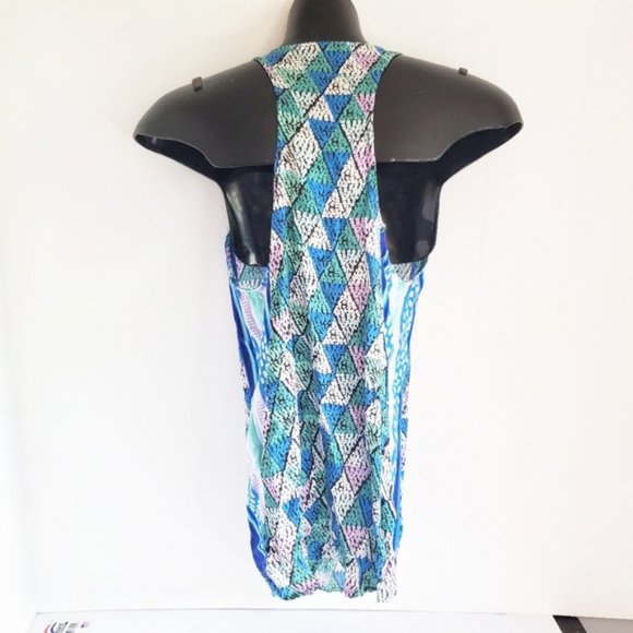 ELLA MOSS Tiki Racerback Tank Ocean Blue S - Picture 5 of 9